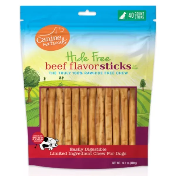 Canine Naturals Hide Free Beef Flavor Sticks