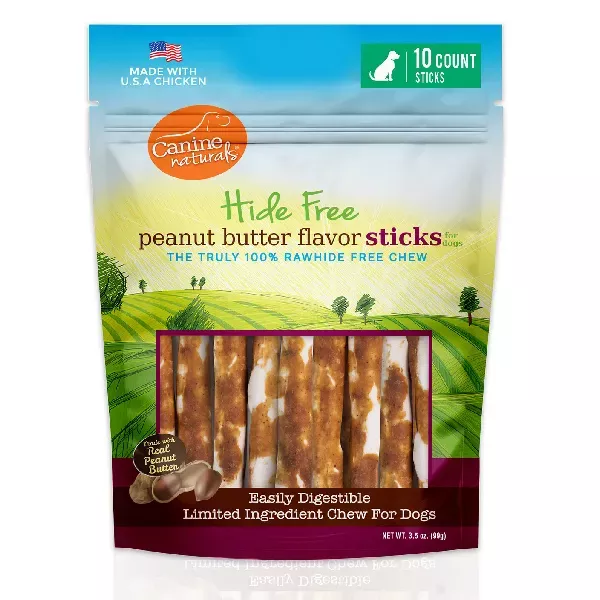 Canine Naturals Hide Free Peanut Butter Flavor Sticks