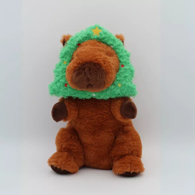 Capybara with Christmas Tree 11"