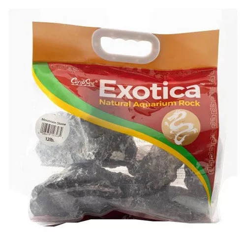 Caribsea, Exotica Freshwater Rock Mountain Stone, 12 Lbs (Black / Grey)