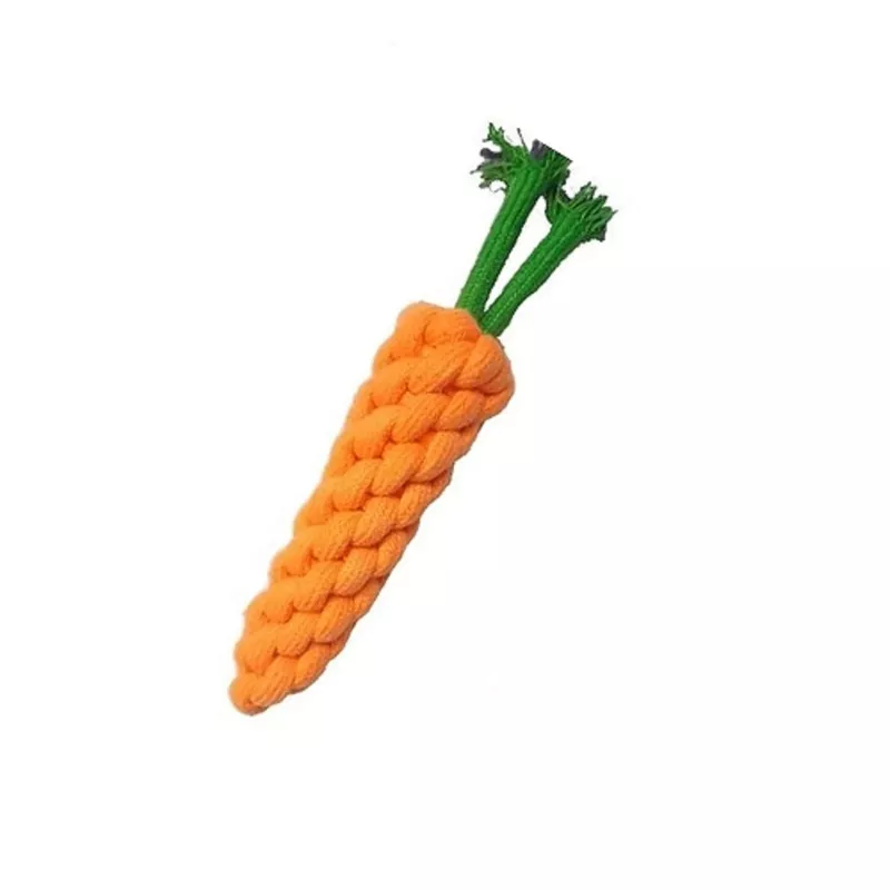 Carrot-Shaped Chewable Cotton Rope Toy For Dogs