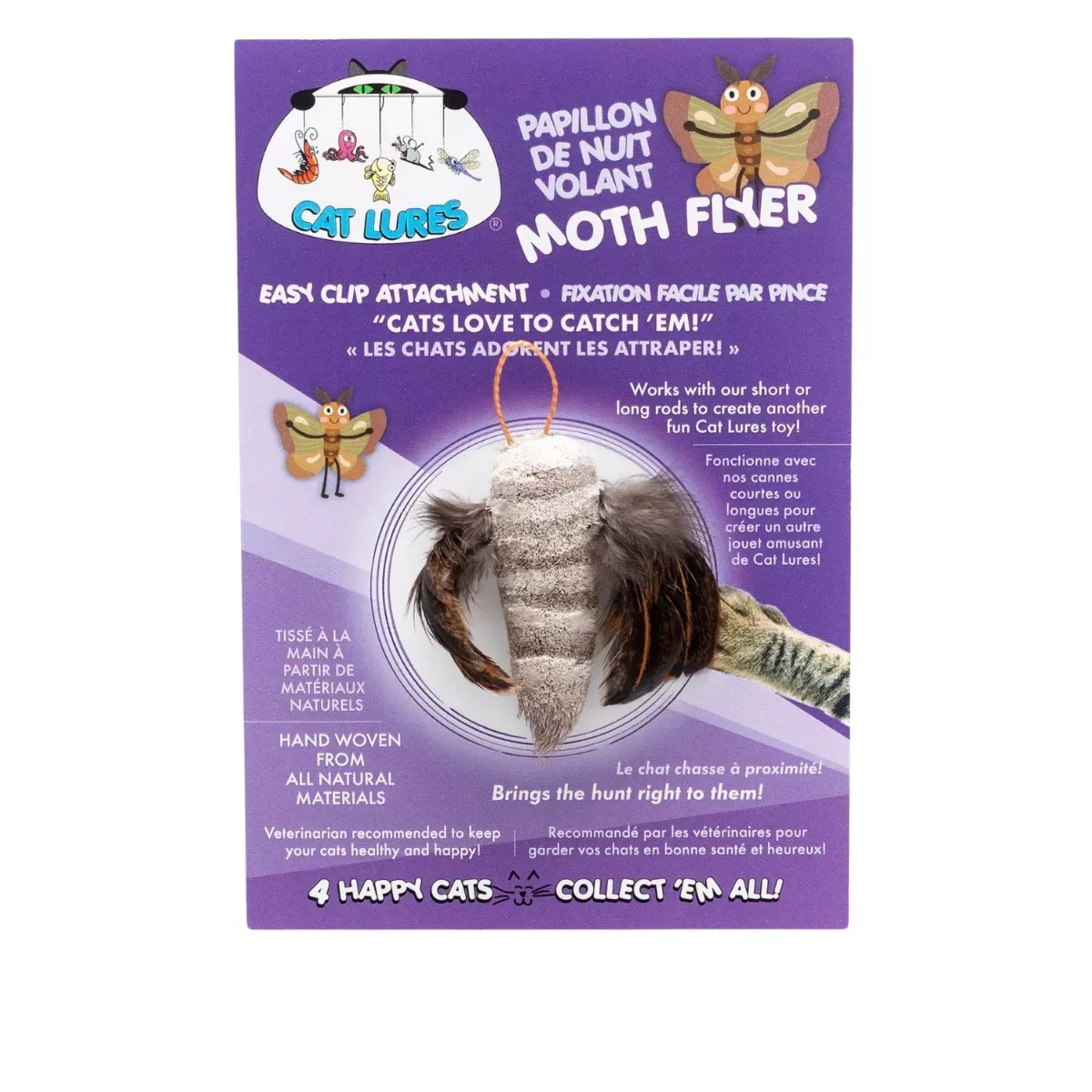 Cat Lures Wand Toy Attachment - Moth Flyer