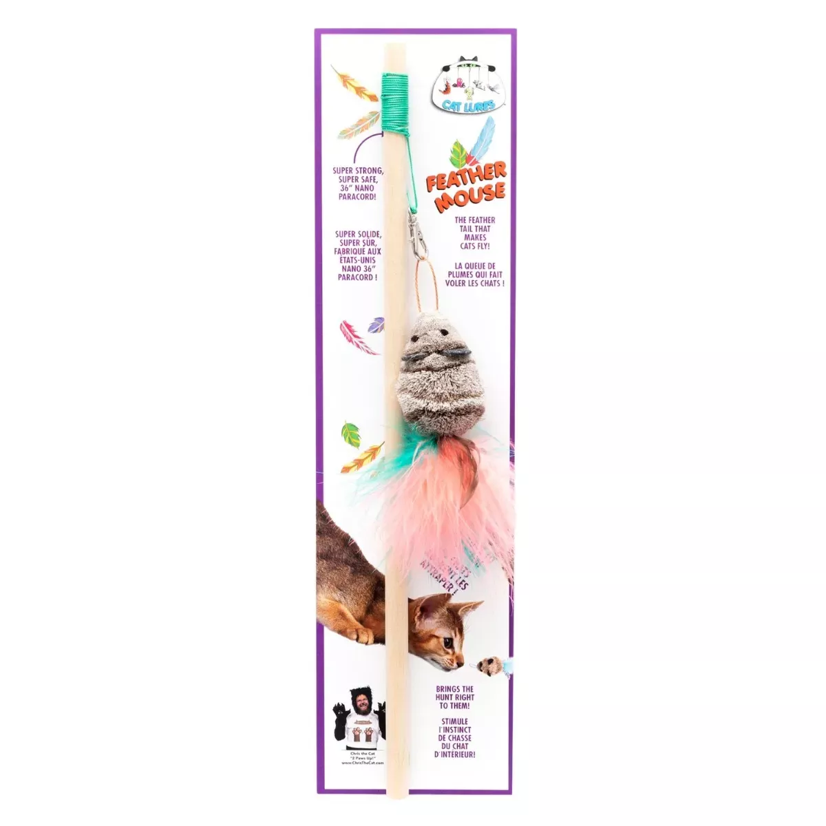 Cat Lures Wand Toy - Feather Mouse