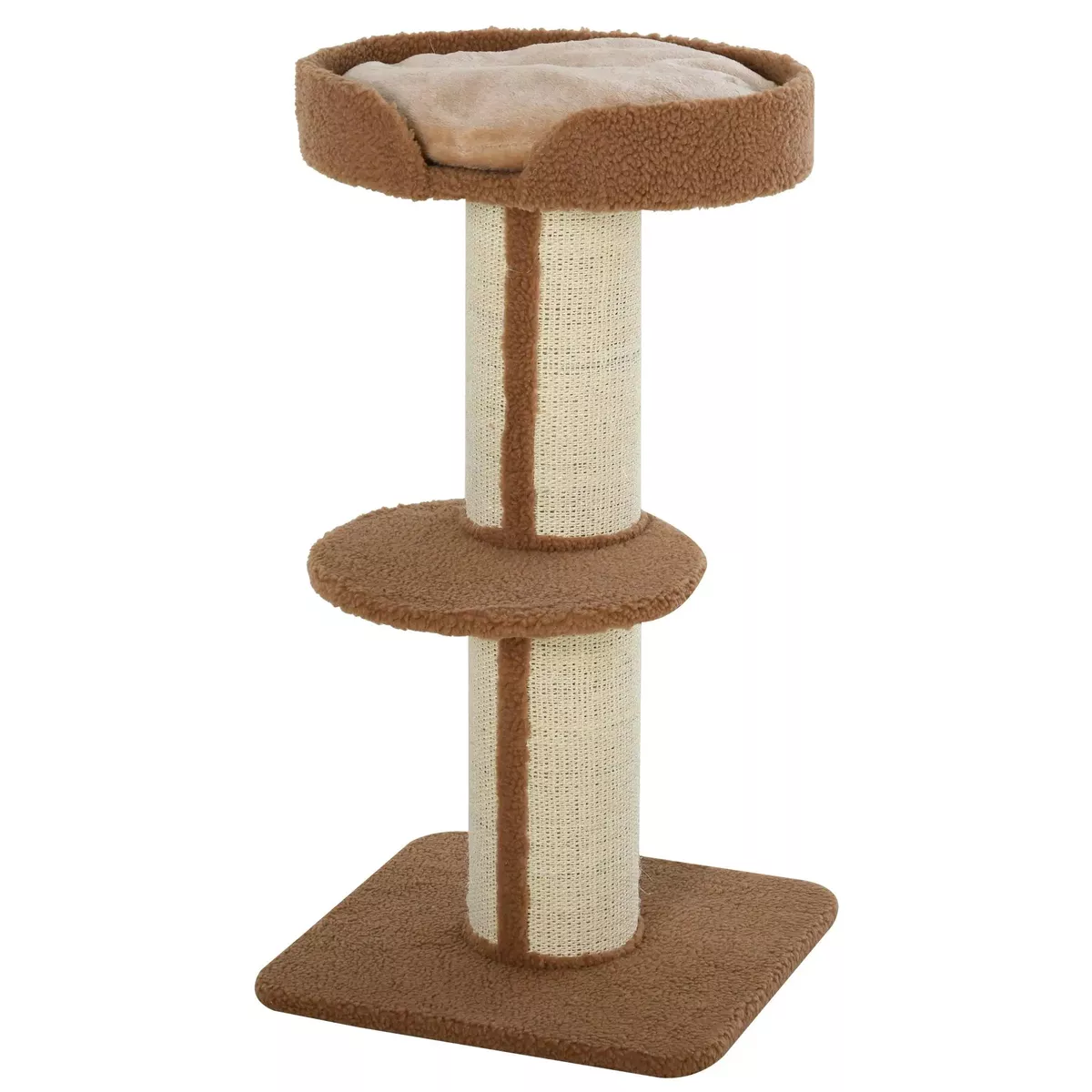 Cat Tree with Scratching Post, Bed, Cushion, Perch, 18″ x 18″ x 36″, Brown – Brown