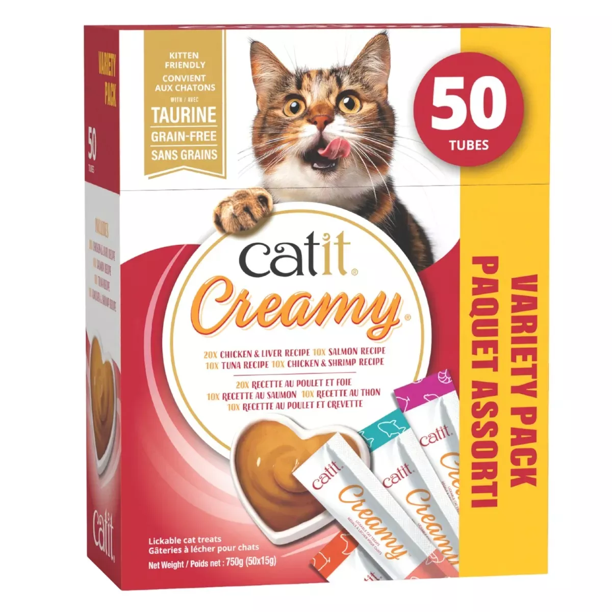 Catit Creamy Cat Treats - 50 Variety Pack