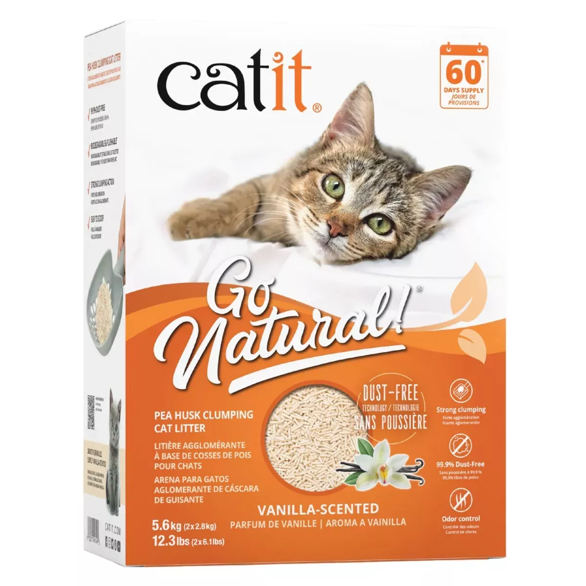 Catit Go Natural Pea Husk Clumping Cat Litter - Vanilla Scented