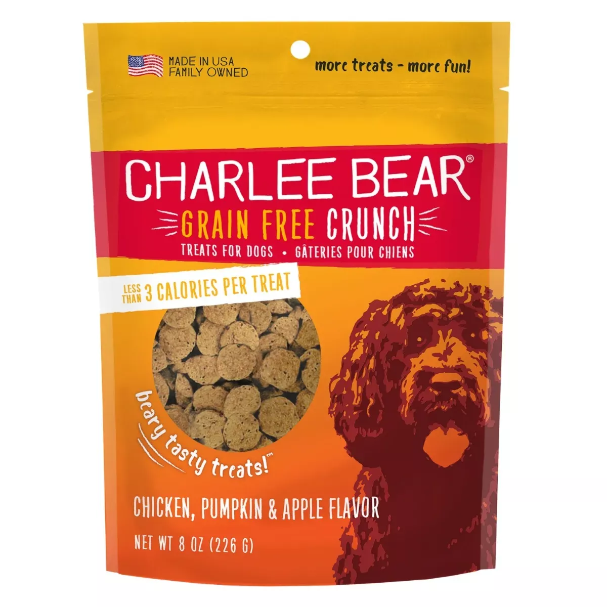 Charlee Bear Grain Free Crunch Dog Treats - Chicken, Pumpkin & Apple