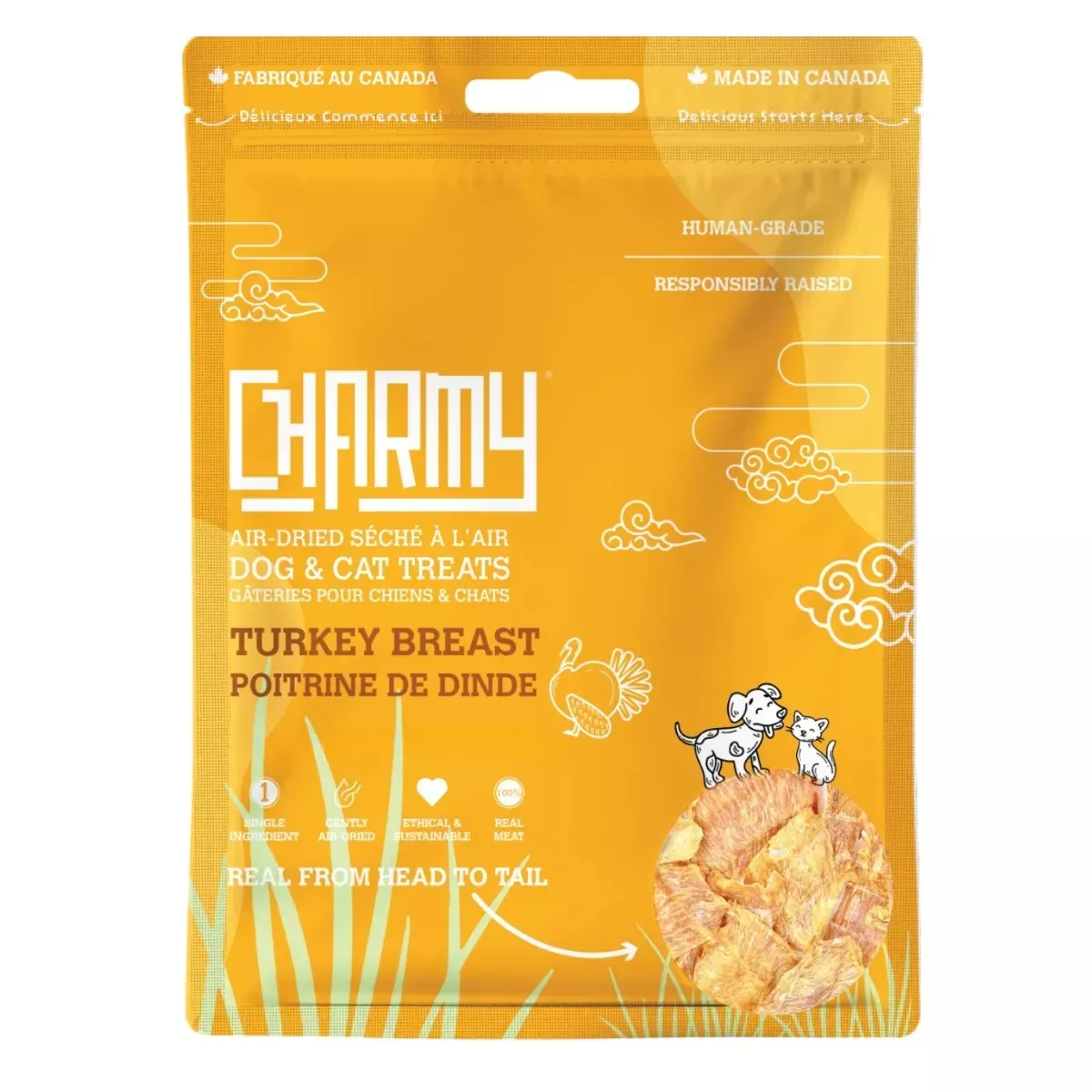 Charmy Air-Dried Treats for Pets - Turkey Breast