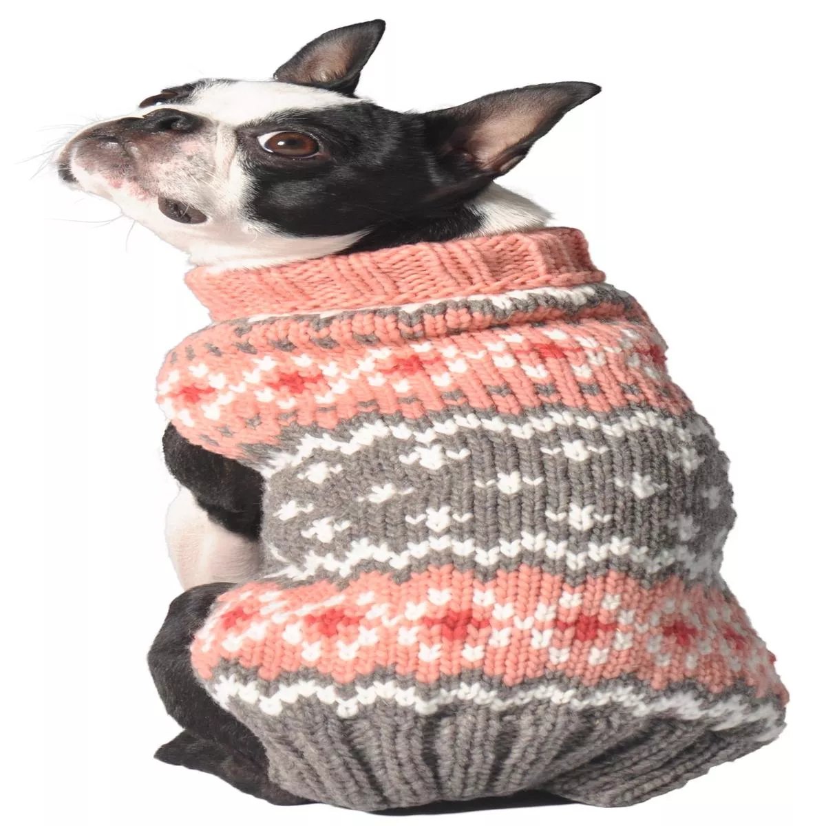 Chilly Dog - Peach Fairisle Dog Sweater