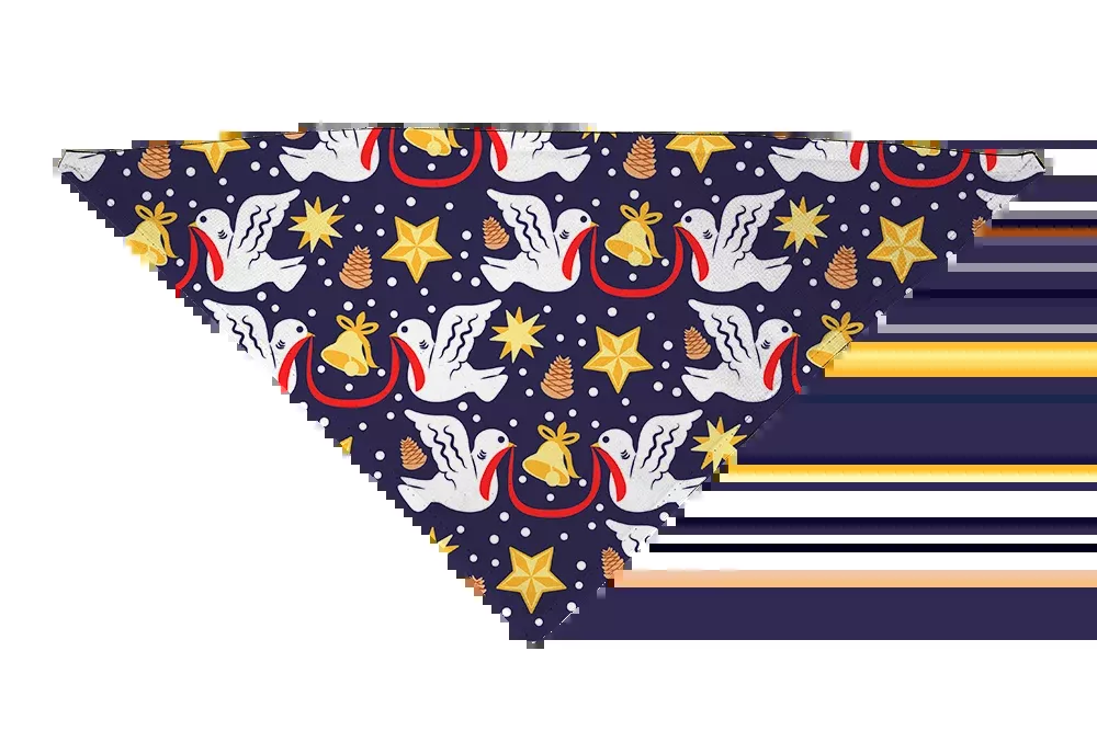 Christmas Doves Dog Bandana