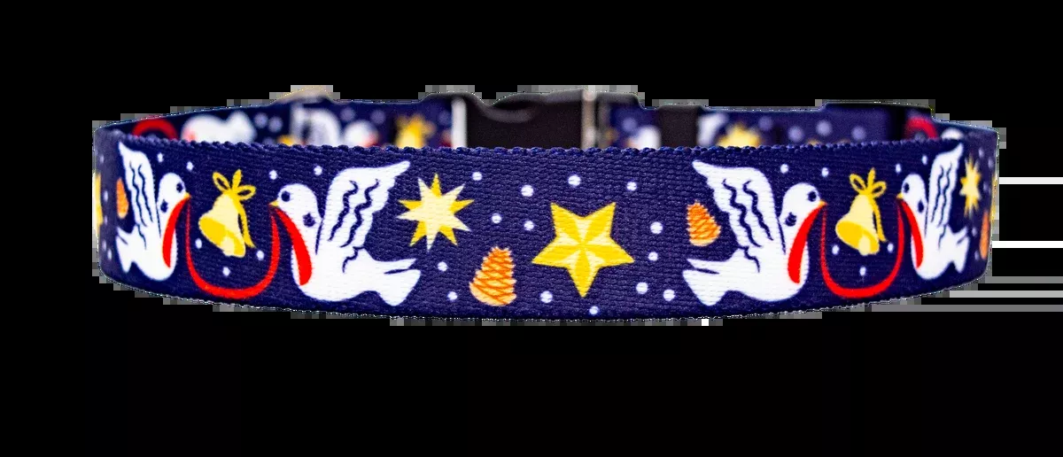 Christmas Doves Dog Collar