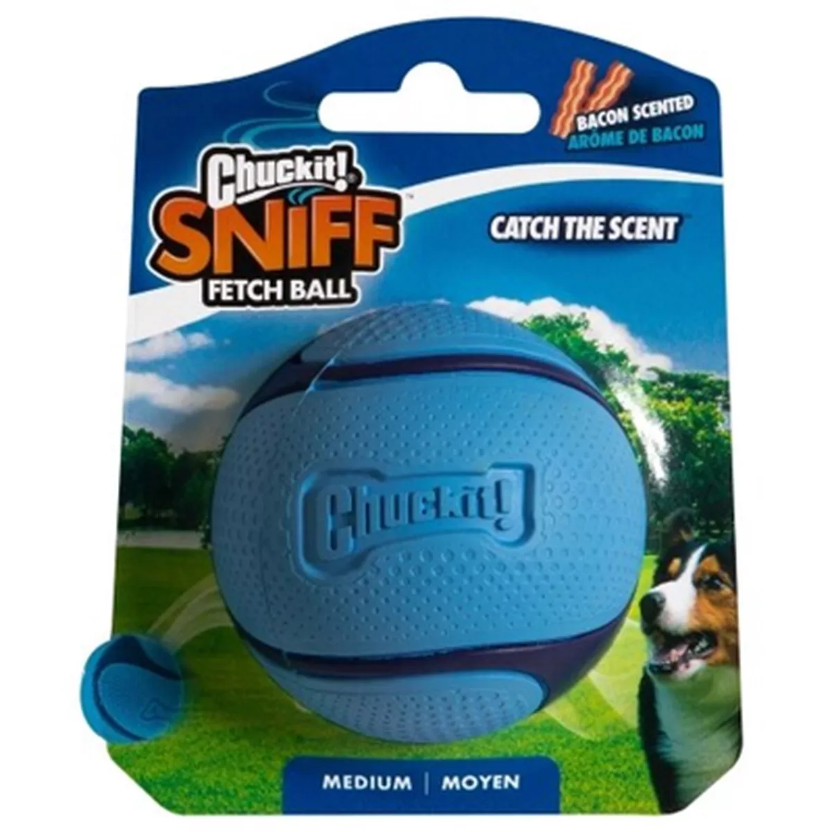 Chuck It Bacon Scented Sniff Fetch Ball Dog Toy