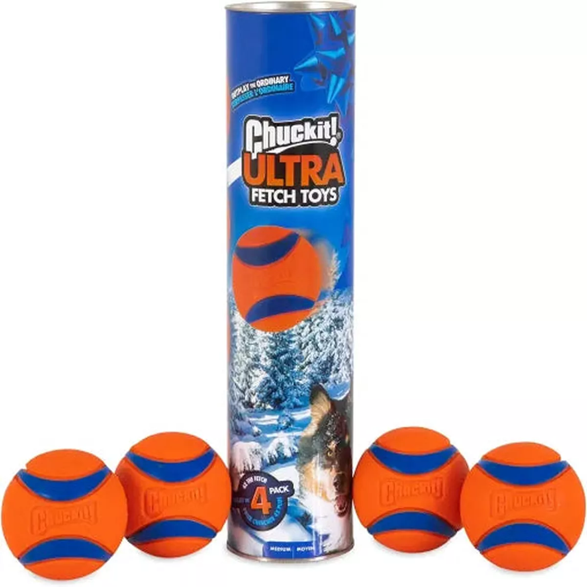 Chuckit! CANISTER ULTRA BALL MD 4PK