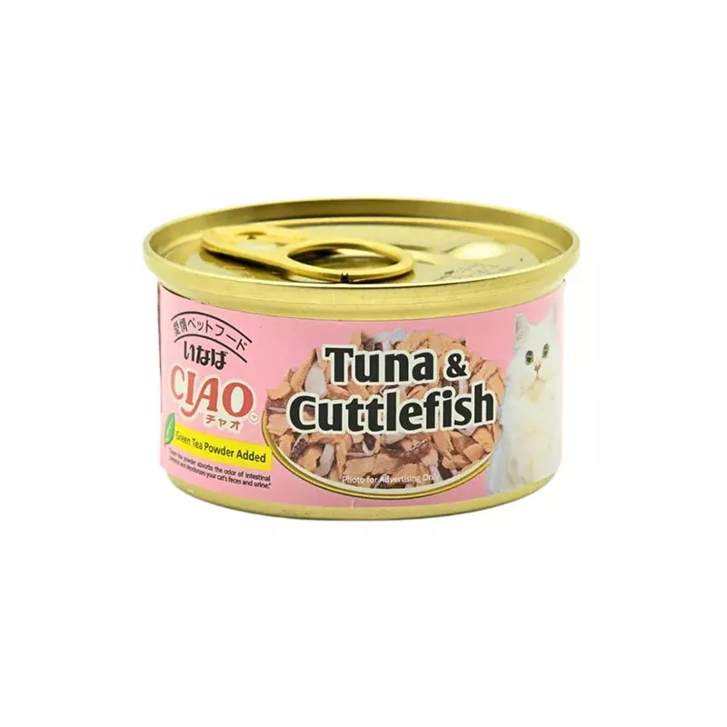 Ciao Cat Wet Food With Tuna & Cuttle Fish Can – 75g