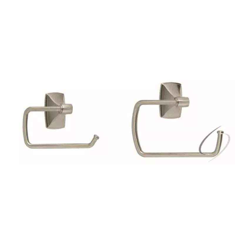 CLARENDONG106 Bathroom Kit with BH26500G10 Tissue Roll Holder BH26501G10 Towel Ring Satin Nickel Finish | Cabinet Hardware