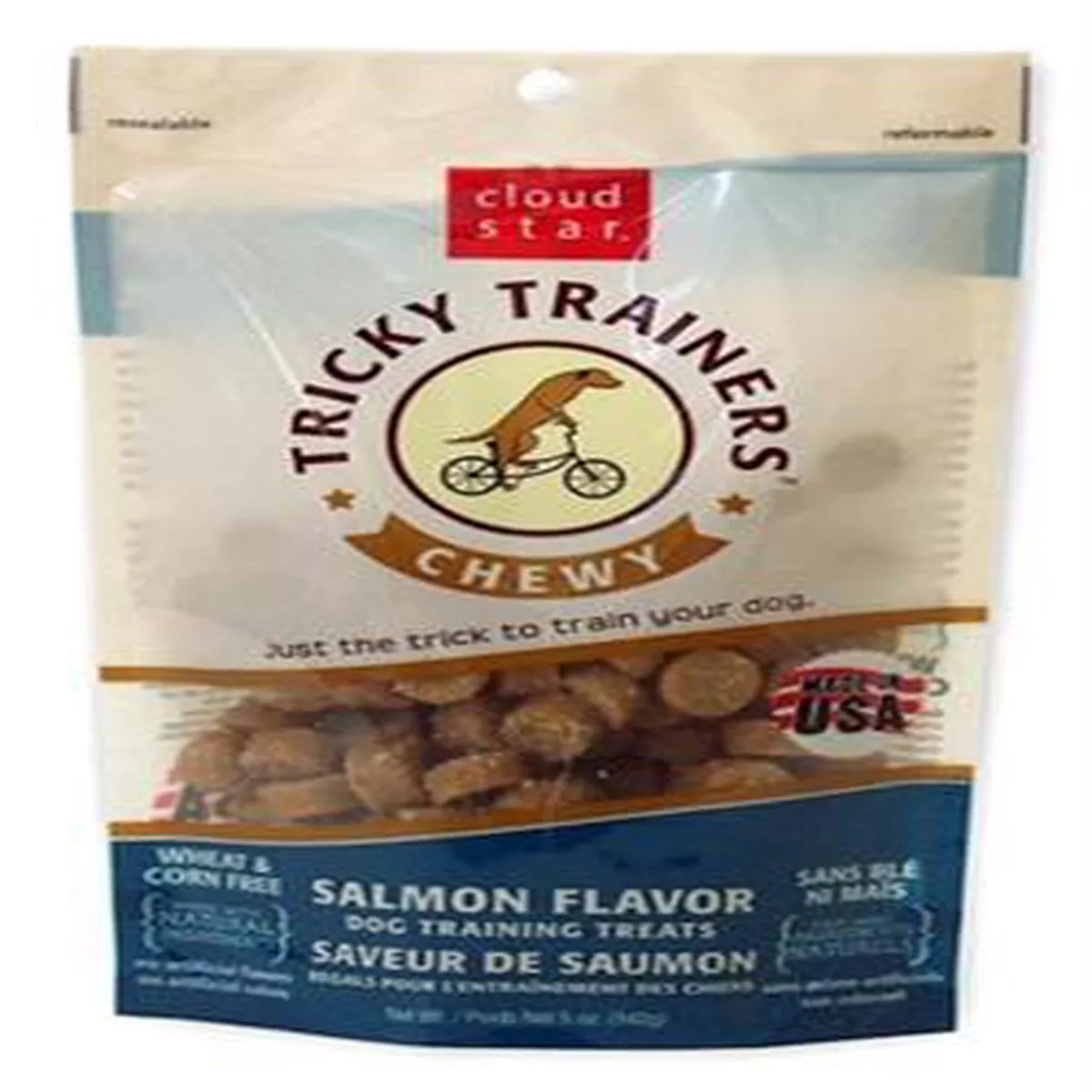 Cloud Star Chewy Tricky Trainers Salmon Dog Treats 5oz