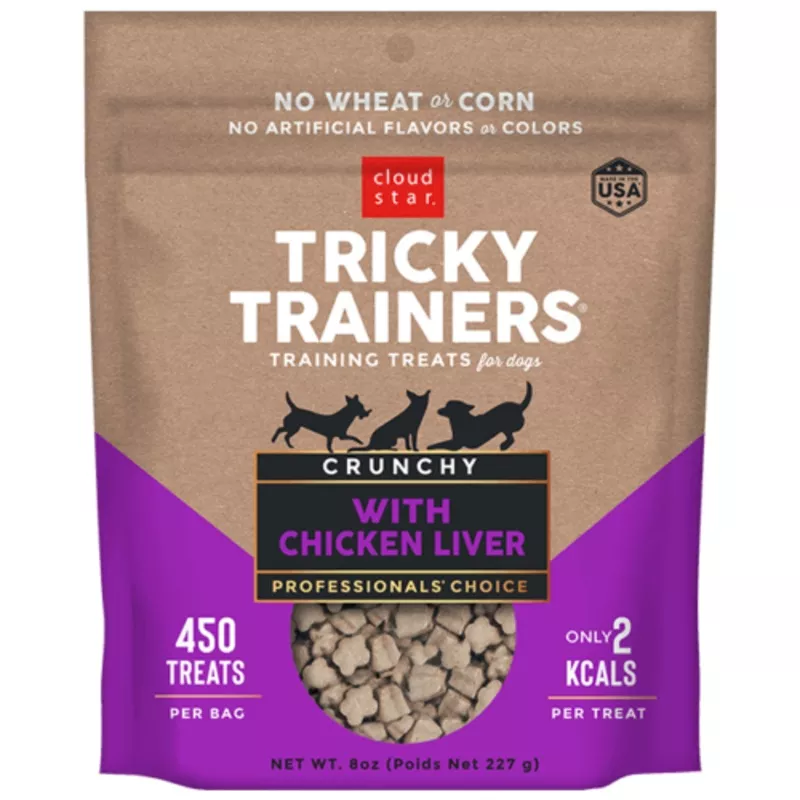 Cloud Star Tricky Trainers Crunchy Chicken Liver 8-oz, Dog Treat