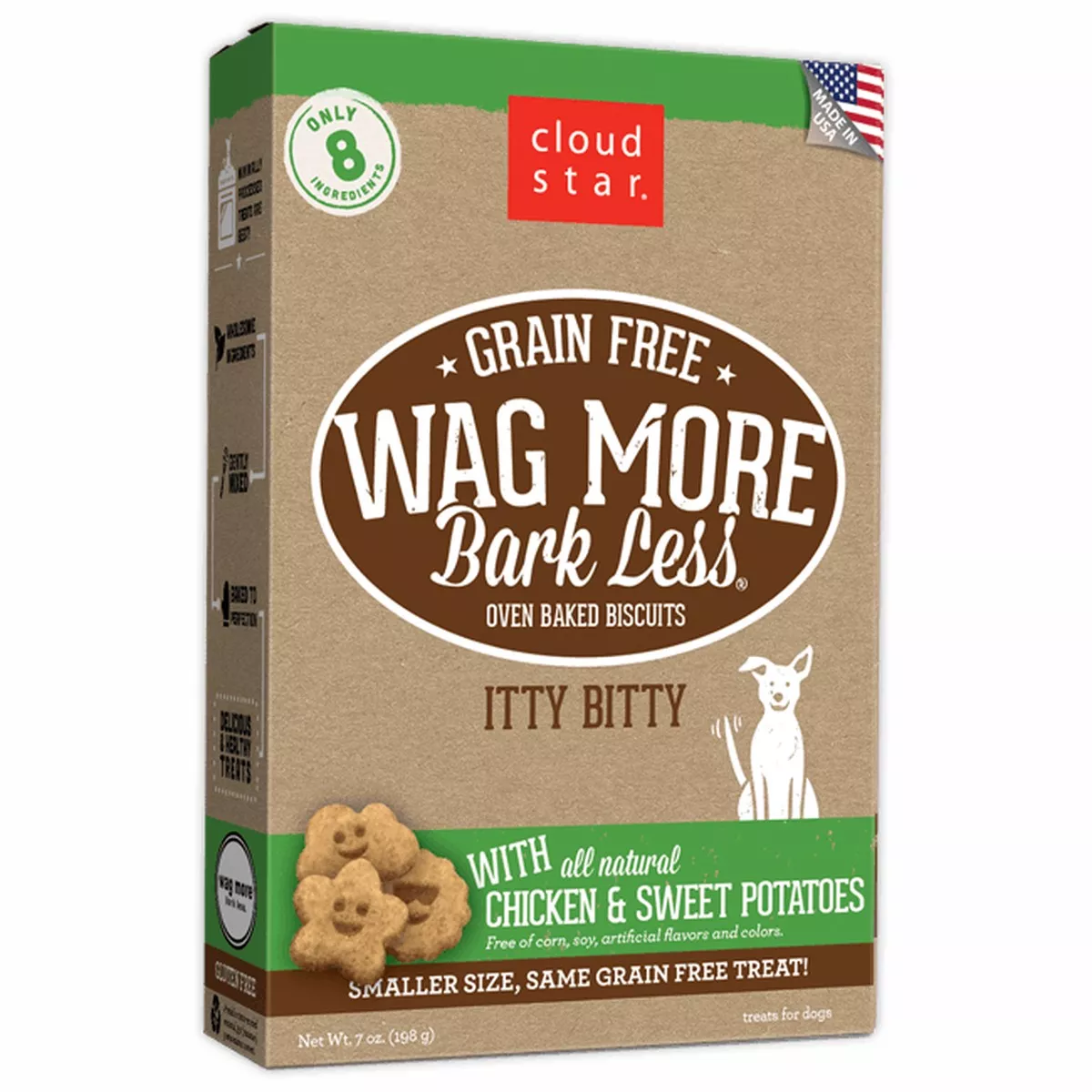 Cloud Star Wag More Bark Less Grain Free Itty Bitty Biscuits with Chicken & Sweet Potatoes