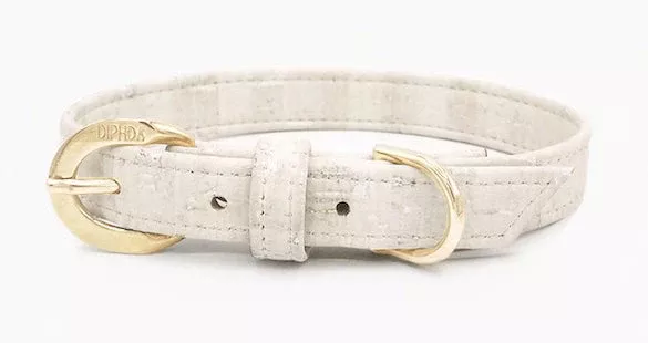 Cloud White Cork Leather Collar
