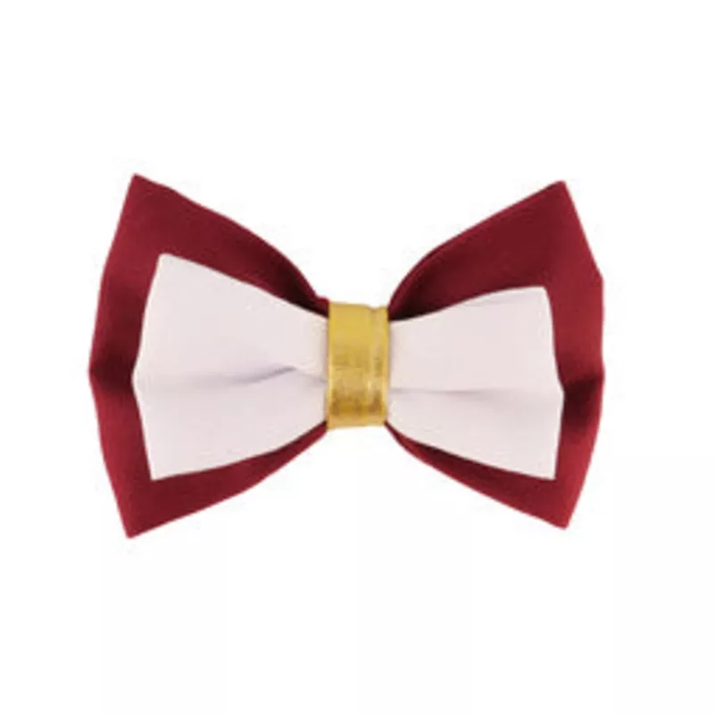 Coastal Accent Metallic Dog Collar Embellishment, Burgundy Bow