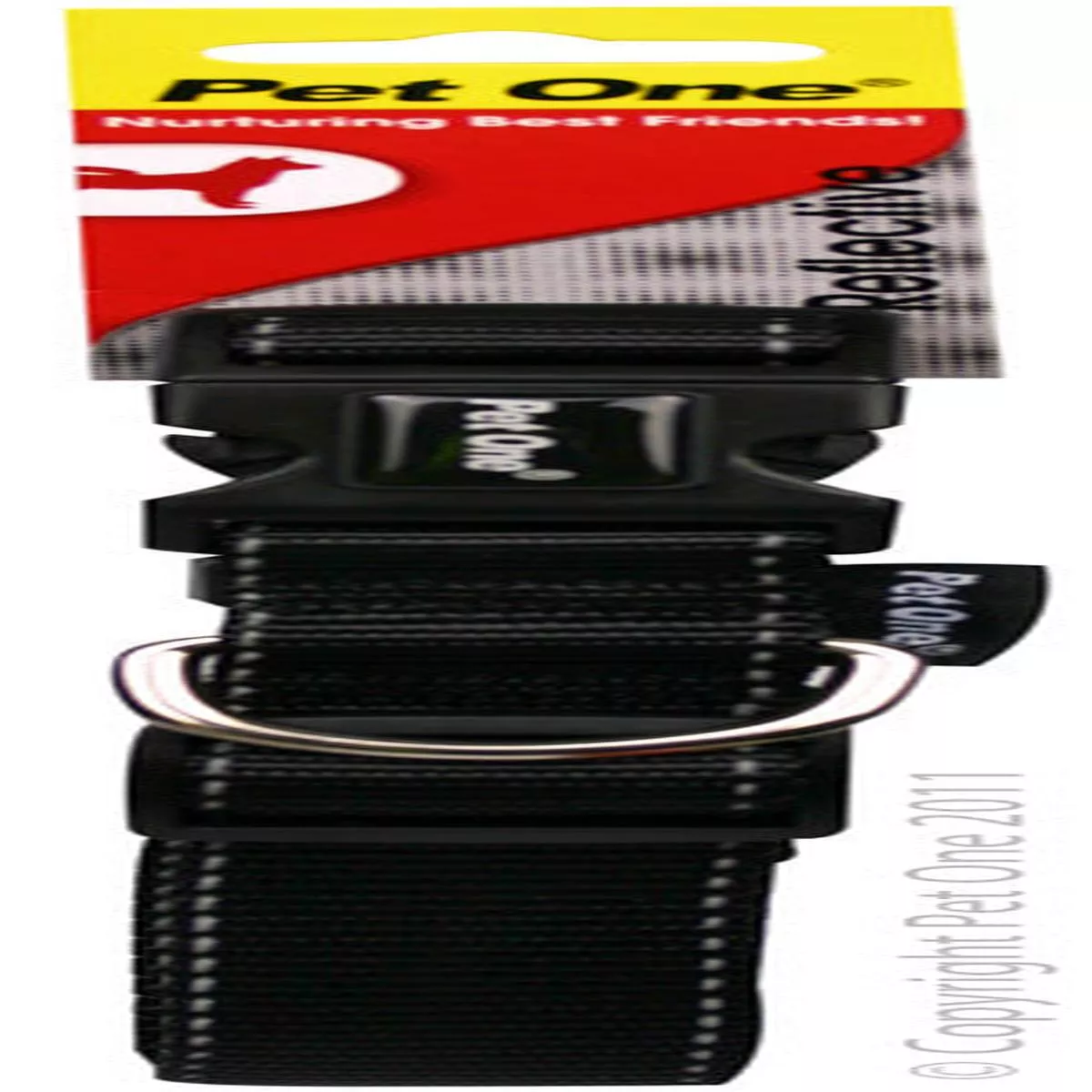 Collar – Reflective Nylon Adjustable 10mm (W)17-26cm (L) Black