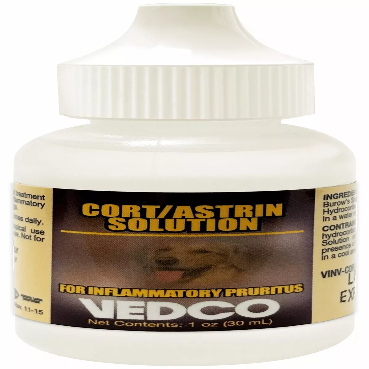 Cort/Astrin Solution & Hydrocortisone, 1 oz Soothes Itching & Reduces Skin Irritation in Dogs & Cats
