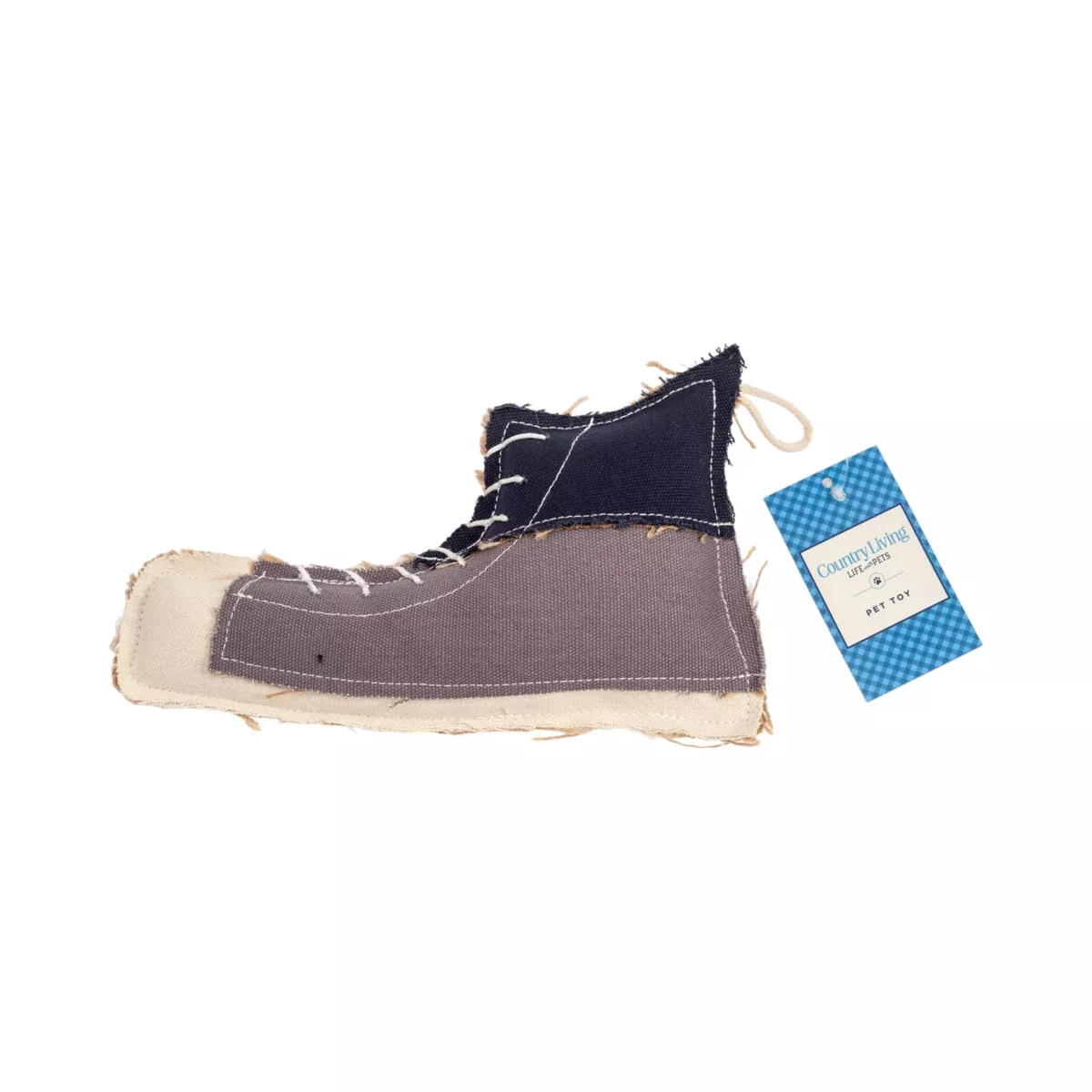 Country Living Canvas & Jute Shoe-Shaped Dog Chew Toy – Durable, Safe and Non-Toxic