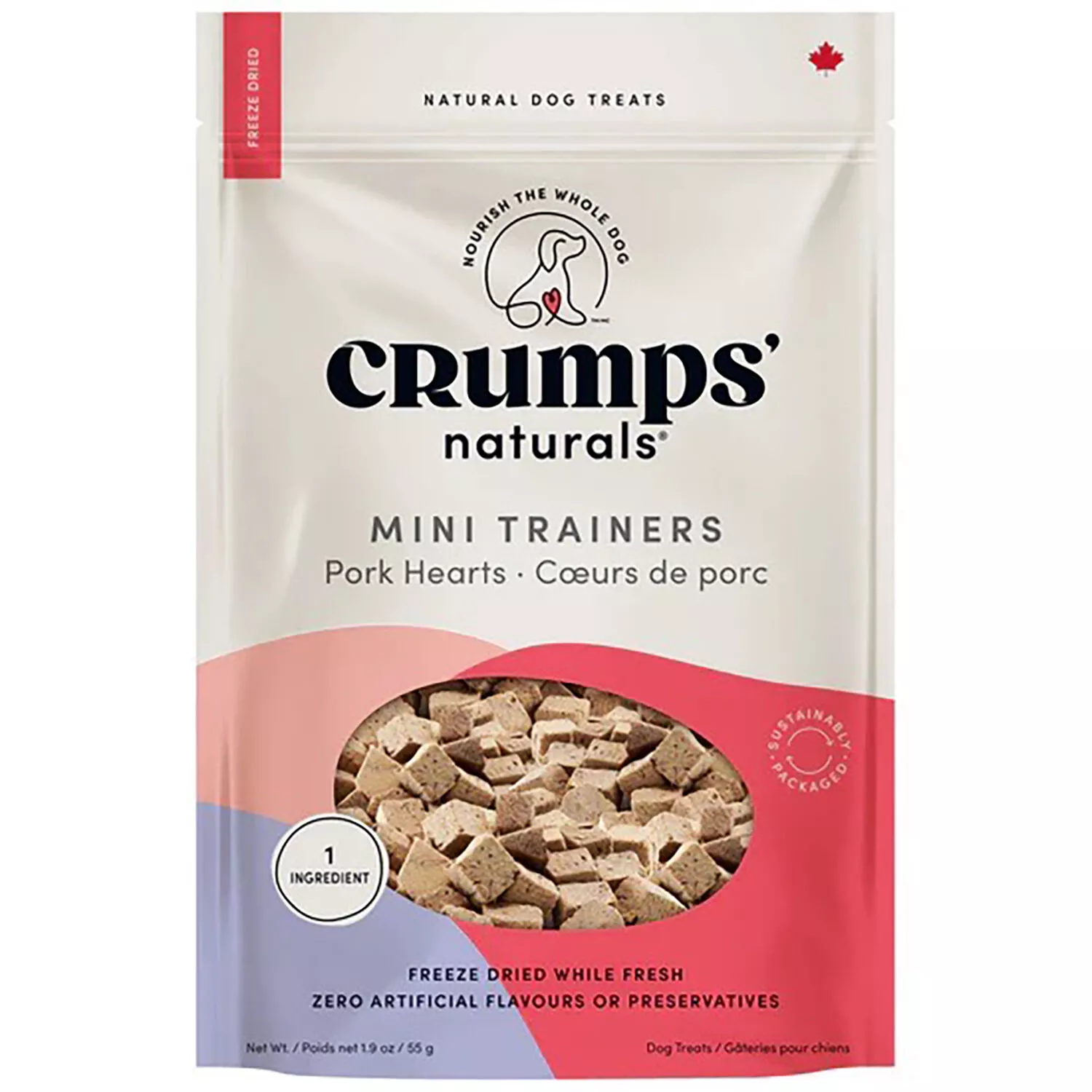 Crumps' Naturals, Mini Trainers Freeze Dried Pork Hearts