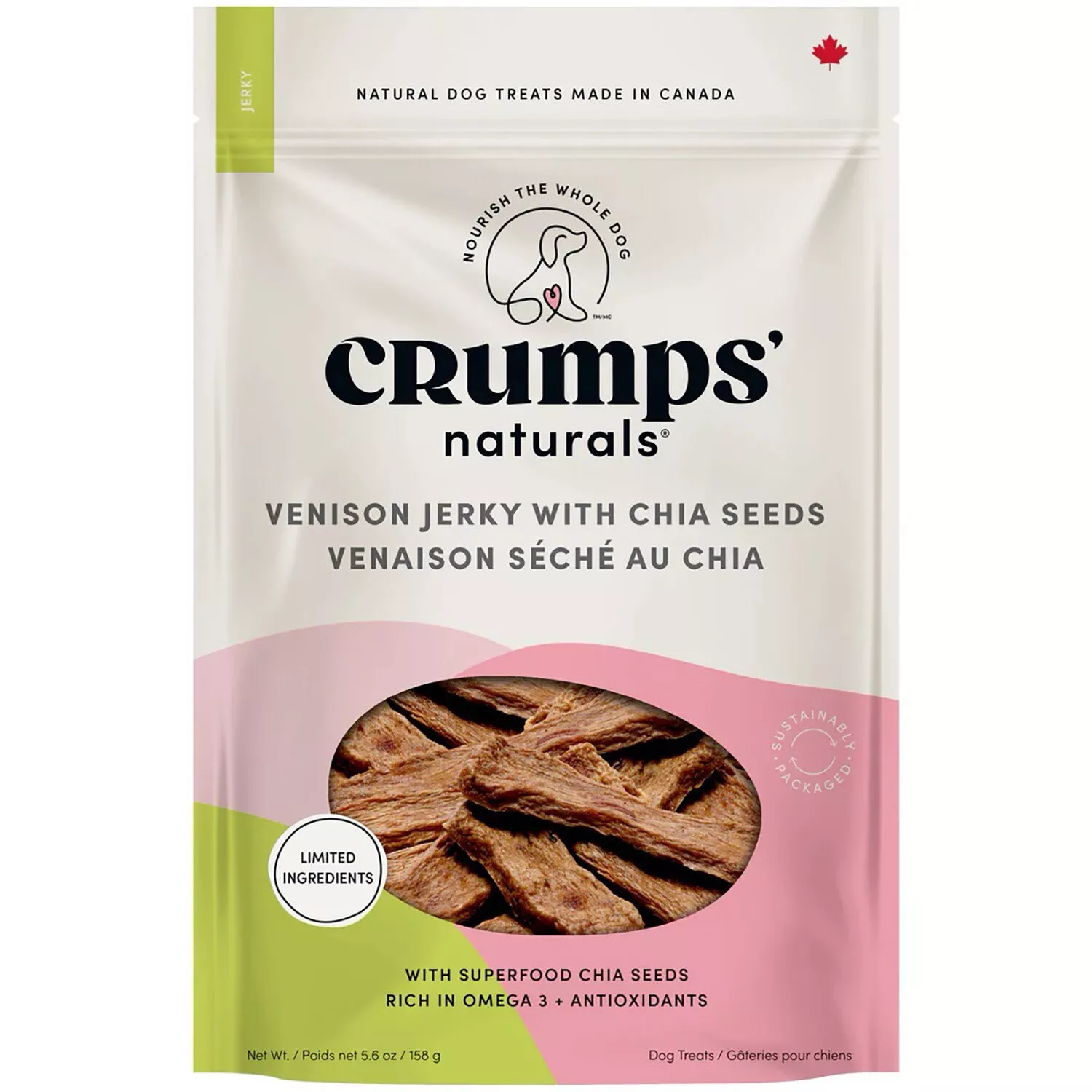 Crumps' Naturals, Venison Jerky with Chia Seeds