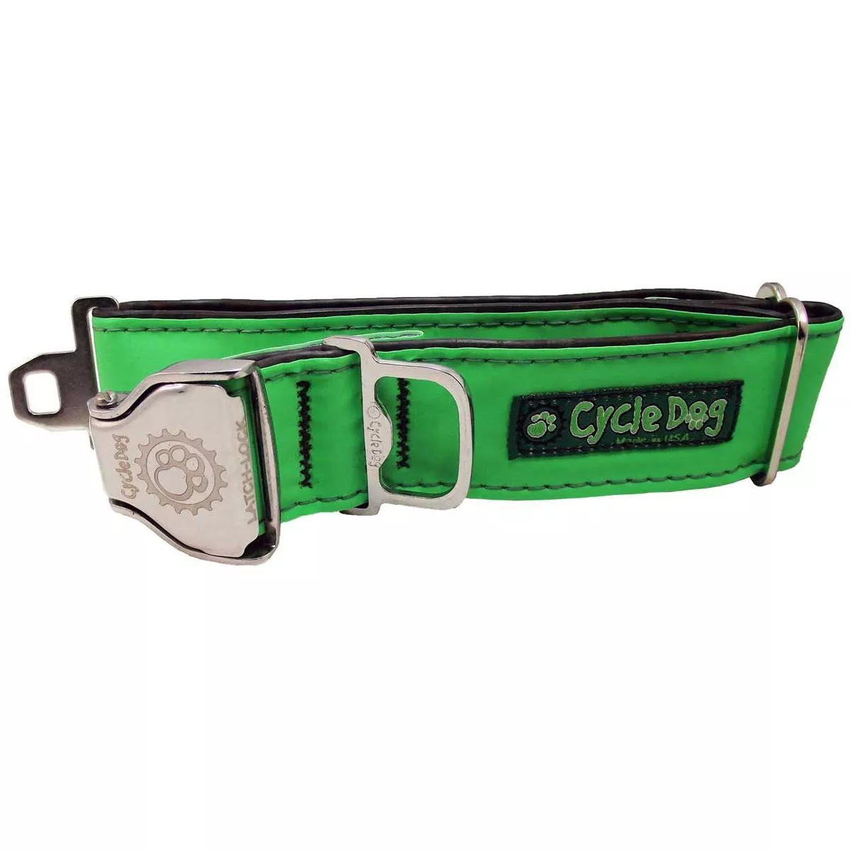 Cycle Dog Fatty Width Reflective Collar – Green