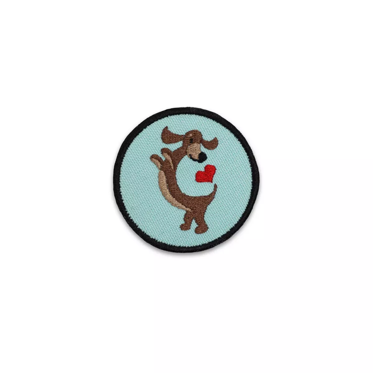 Dachshund Heart Circle Patch