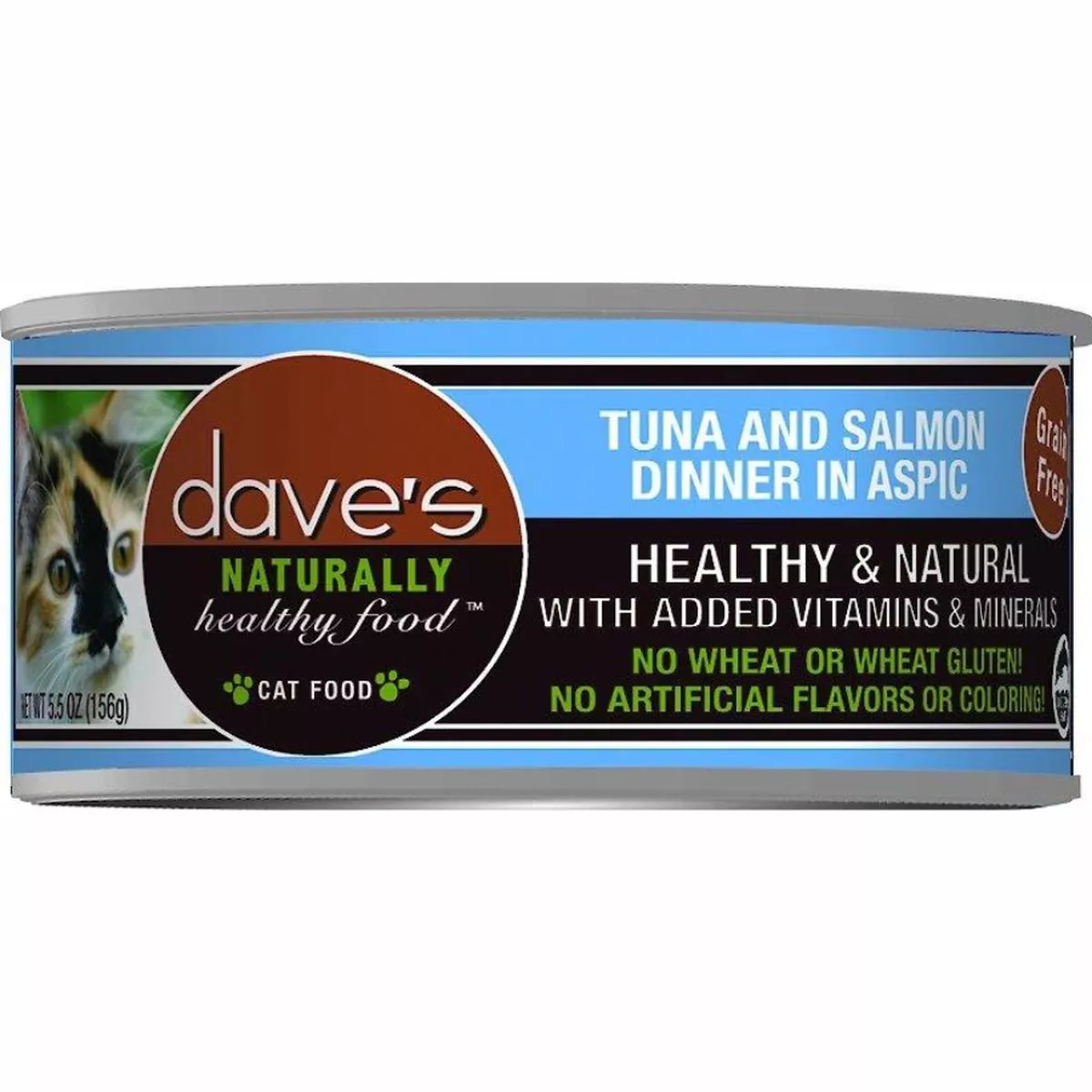 Dave's Pet Food Naturally Healthy Grain-Free Tuna & Salmon Dinner in Aspic Canned Cat Food 5.5-oz