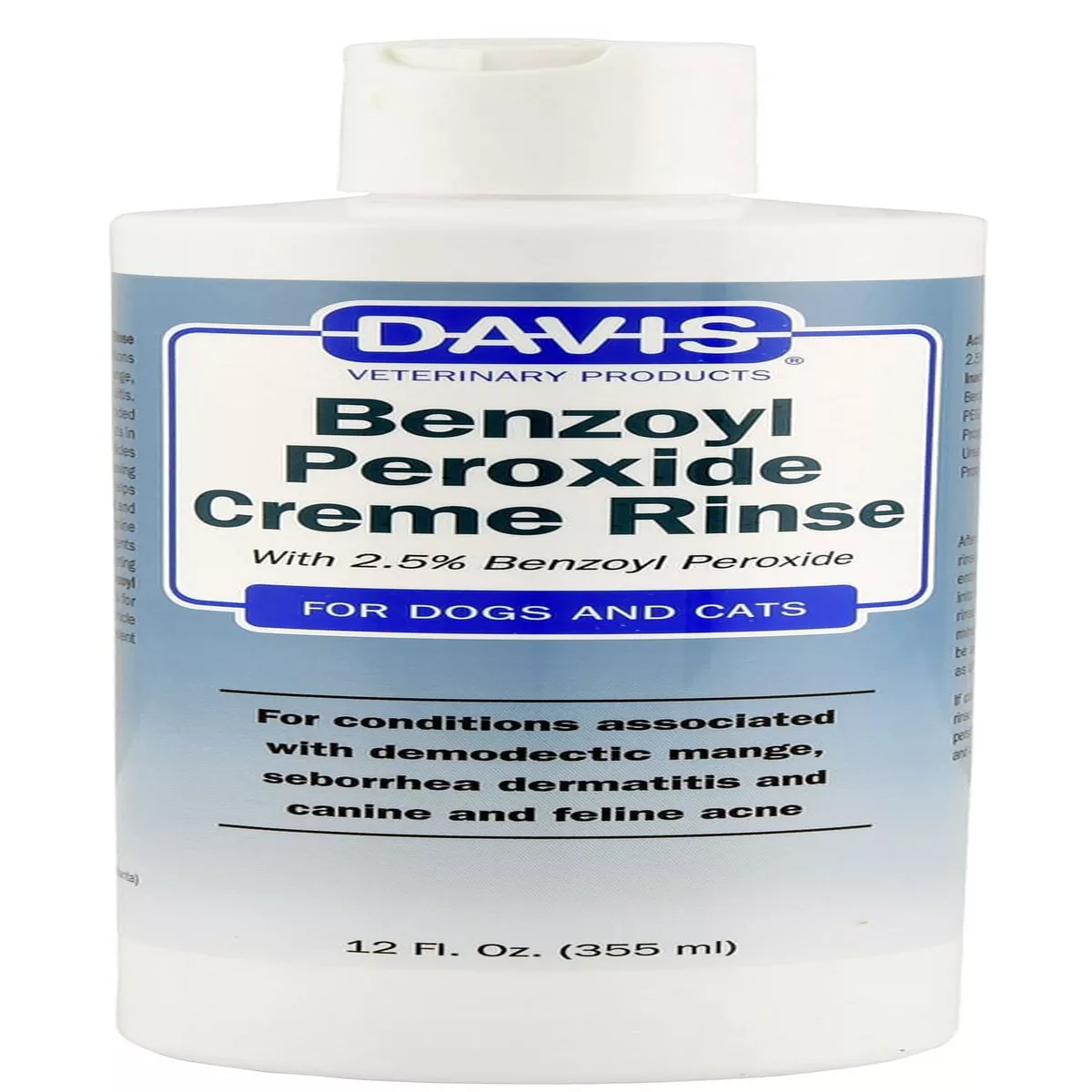 Davis 2.5% Benzoyl Peroxide Crme Rinse for Dogs & Cats
