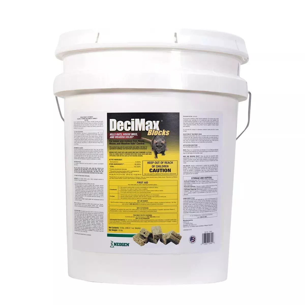 DeciMax Rodenticide Bait Blocks – 18 lb Pail