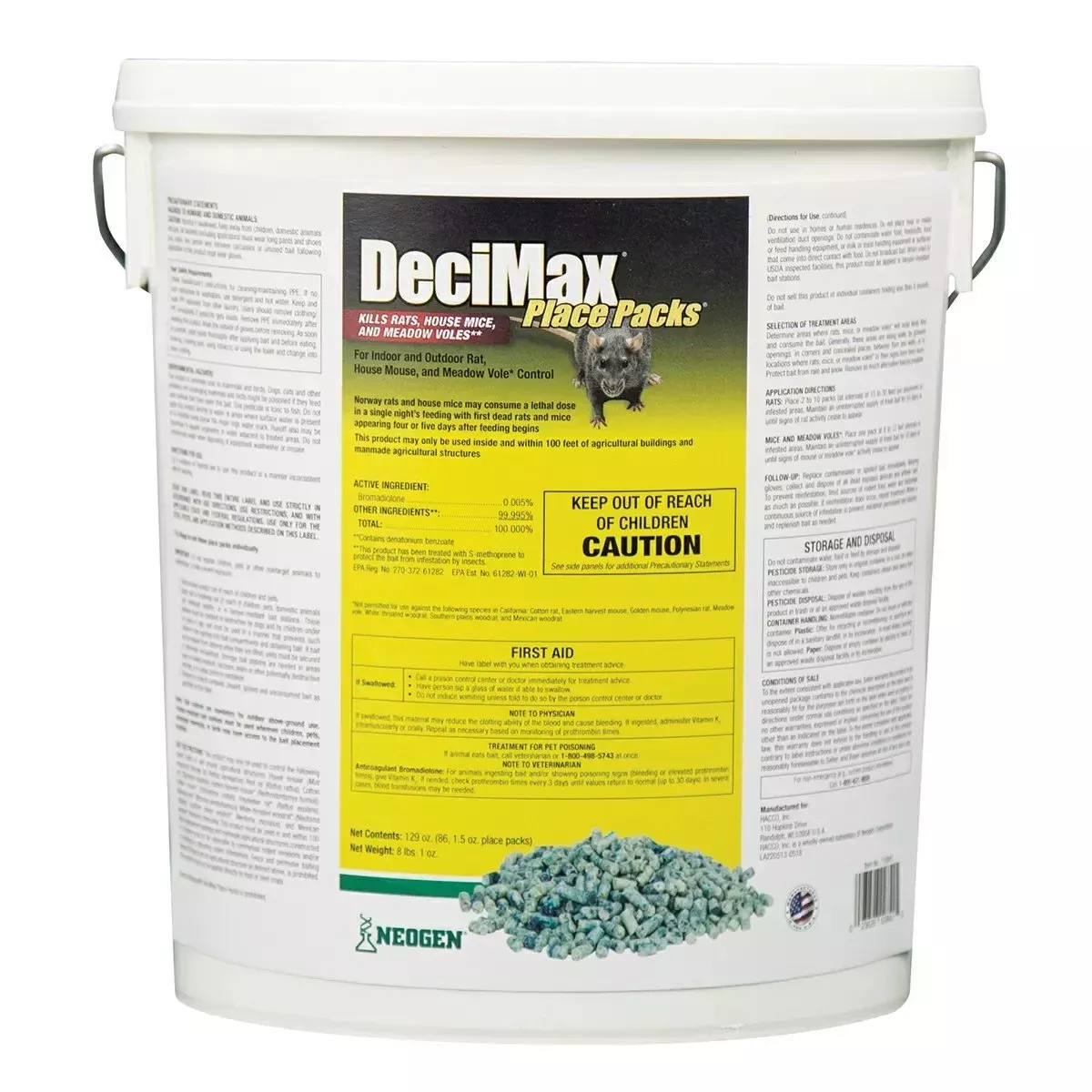DeciMax Rodenticide Place Packs – 8 lb Pail