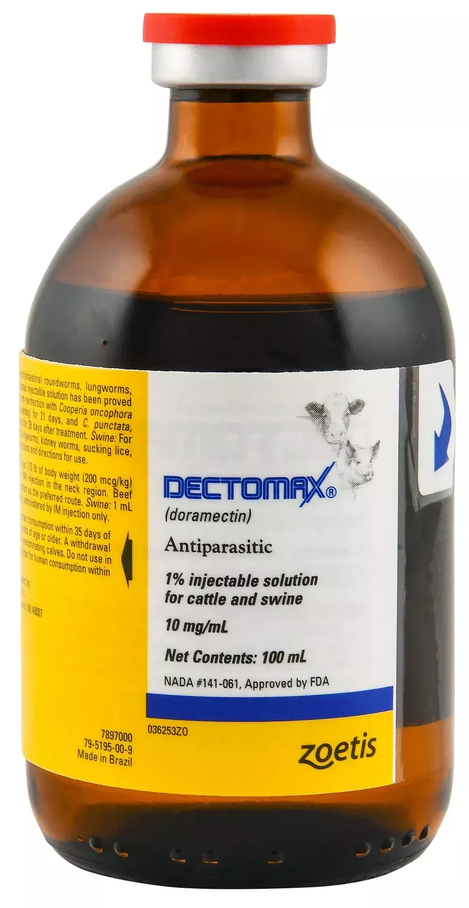 Dectomax 1% Injectable Wormer for Cattle & Swine (Applicator Syringe Sold Separately)