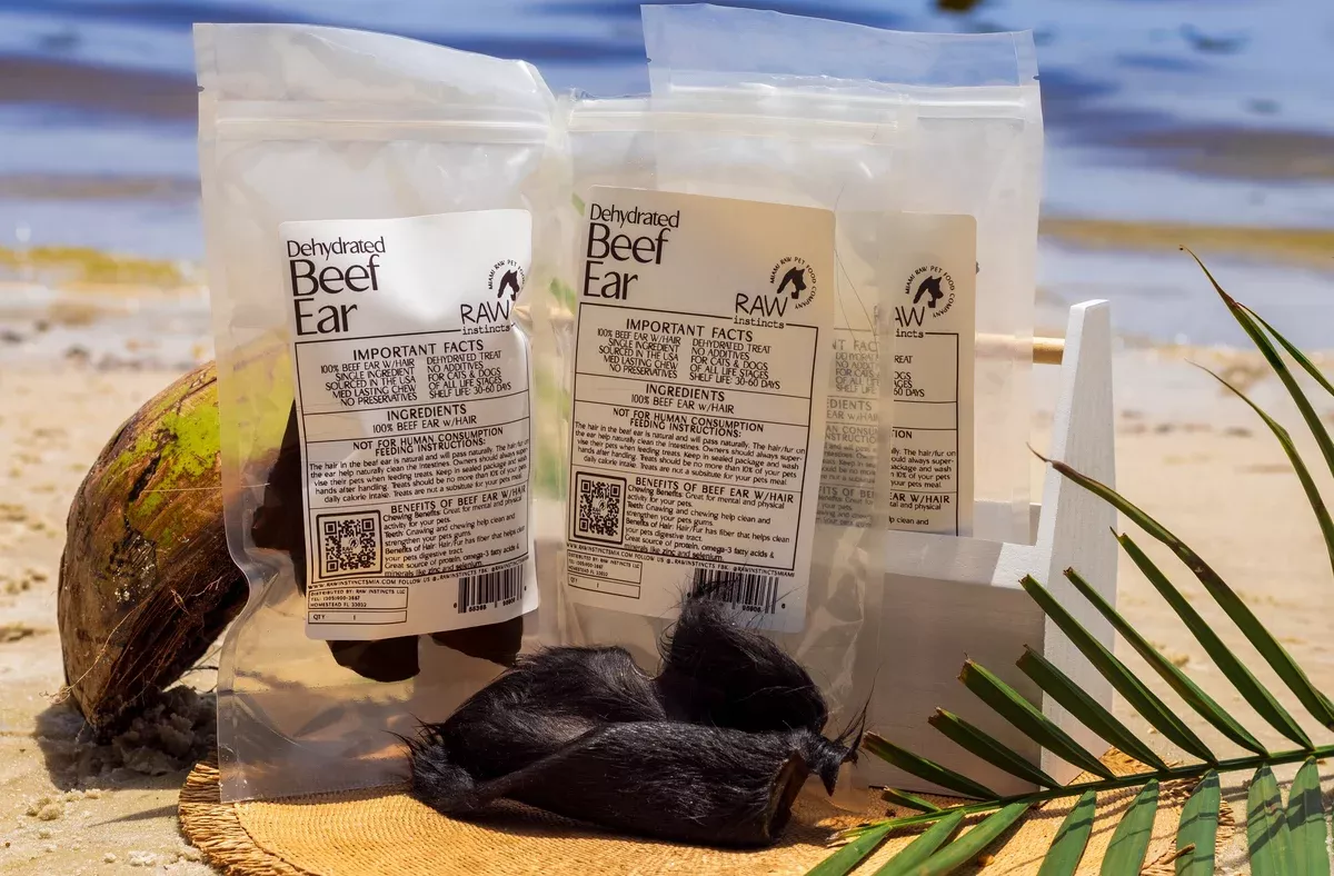 Dehydrated Beef Ear with Hair for Cats & Dogs — All-Natural | Raw Instincts Florida