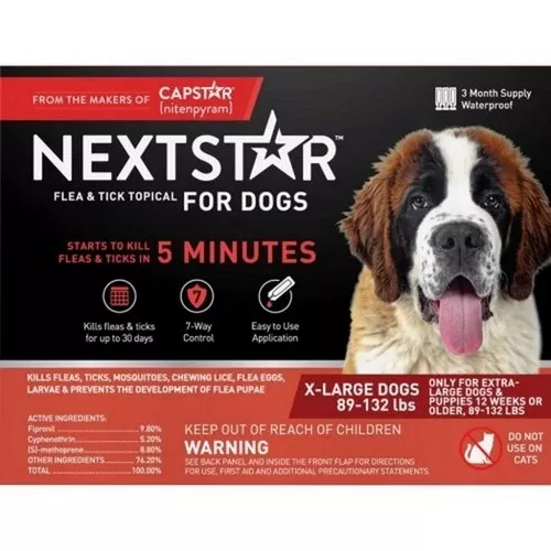 Delightibles, Flea & Tick Topical Treatment For X-Large Dogs 89-132 Lbs, 3 Count