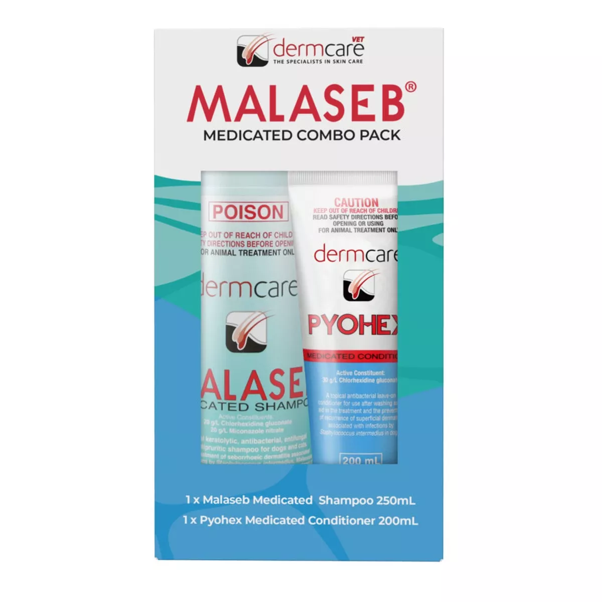 DERMCARE Malaseb Medicated Shampoo and Pyohex Conditioner Pack