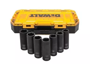 DeWalt 7 Piece 1/2IN Drive Deep Impact Metric Socket Set