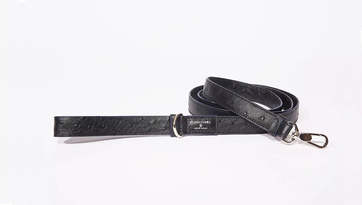 Dog Leash-Large, Black Ostrich