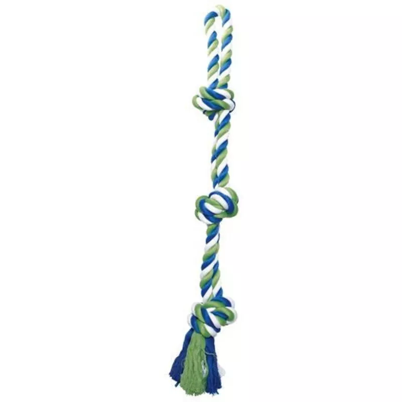 Dogit Dog Knotted Rope Toy – Multicoloured 3-knot Looped Tug