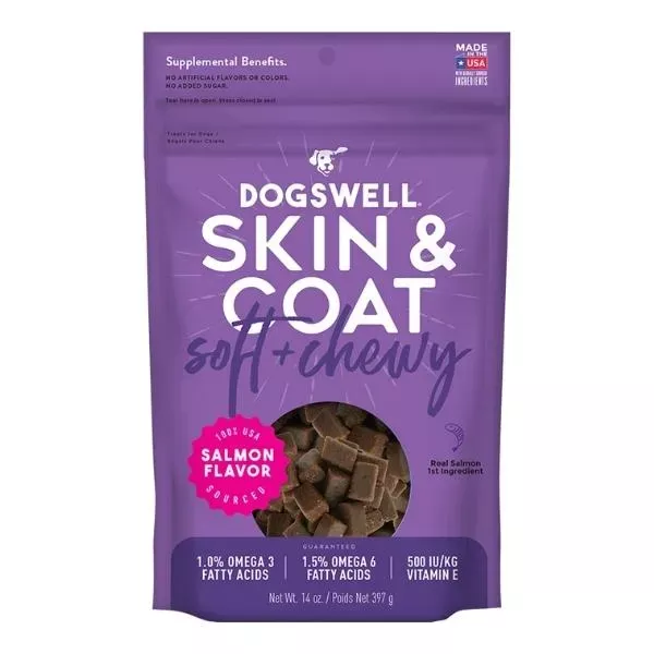 Dogswell Skin & Coat Salmon Soft & Chewy Dog Treat