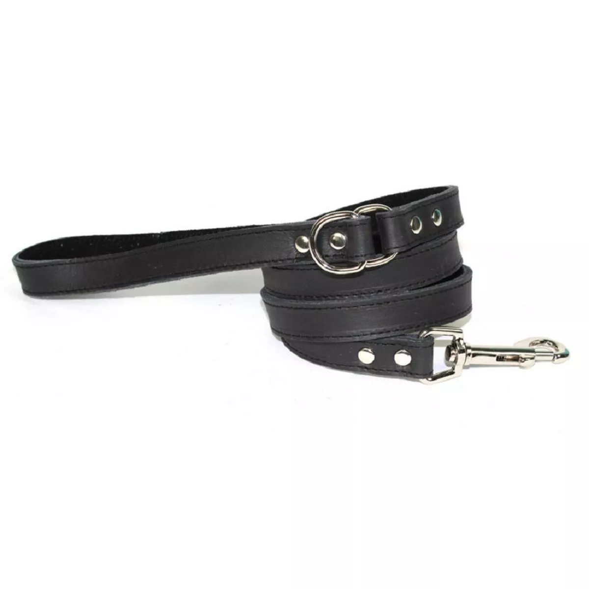 Dogue Plain Jane Leather Dog Lead Black