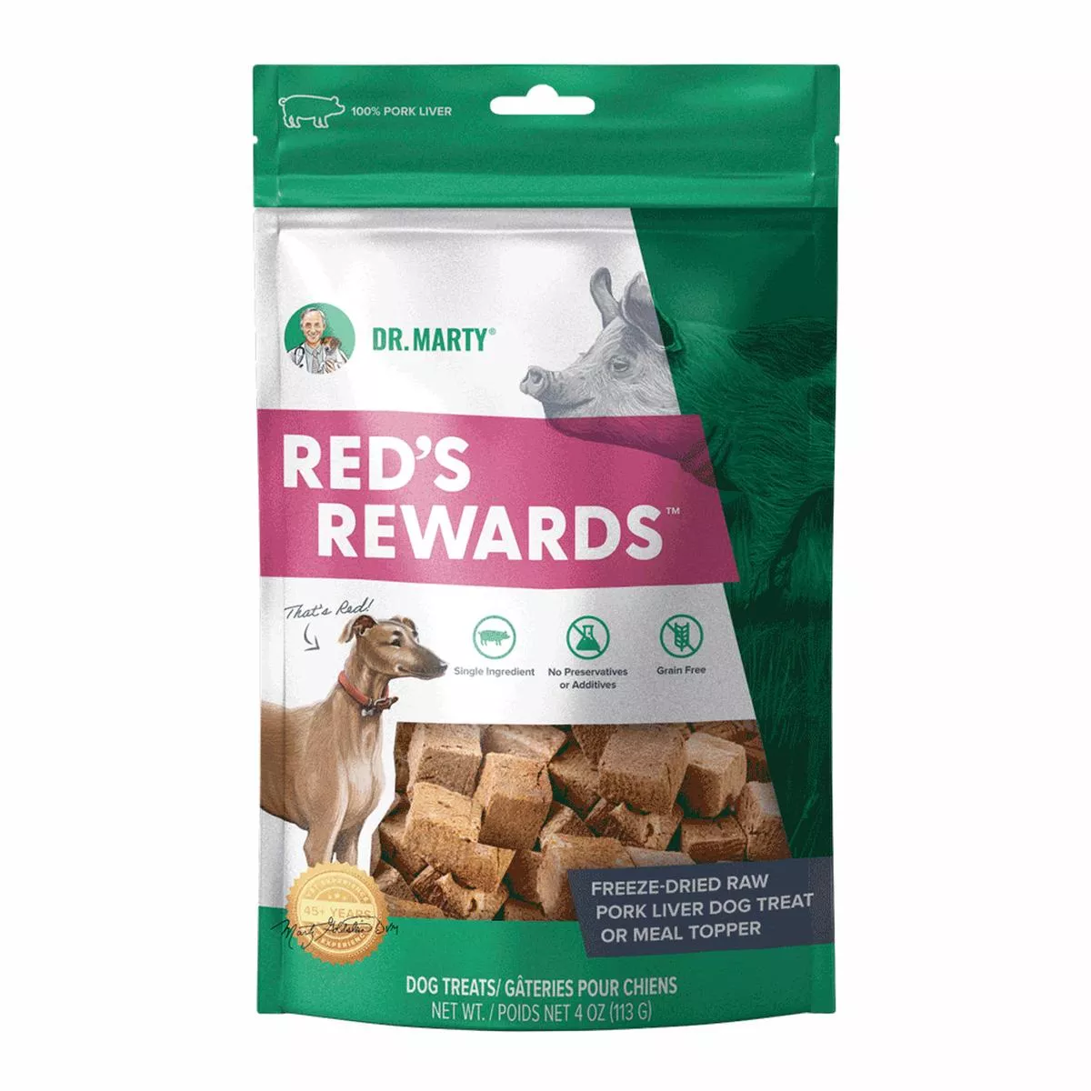 Dr. Marty Reds Rewards Freeze-Dried Raw Pork Liver Dog Treats