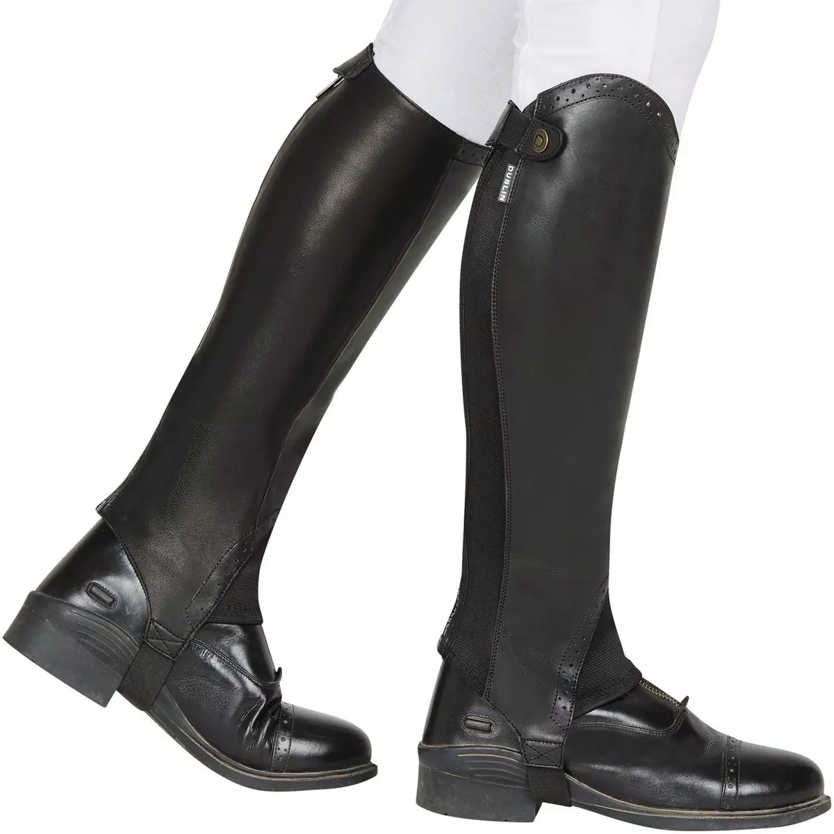 Dublin Evolution Rear Zip Half Chaps, Black