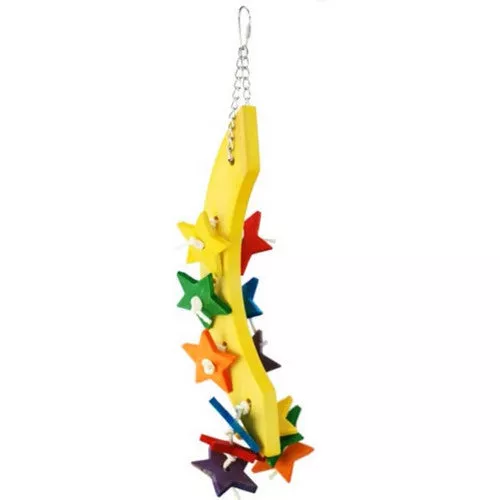 A&E Cage Company, Happy Beaks Wood Moon and Stars Bird Toy, 1 Count
