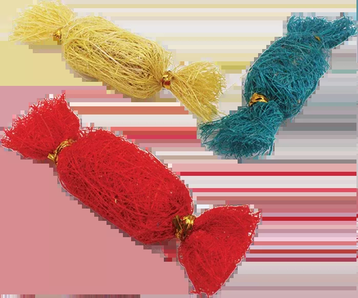 A & E Cages Nibbles Small Animal Loofah Candies Chew Toy