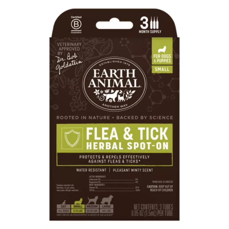 Earth Animal Apothecary Natural Flea & Tick Herbal Spot-On for Dogs & Puppies