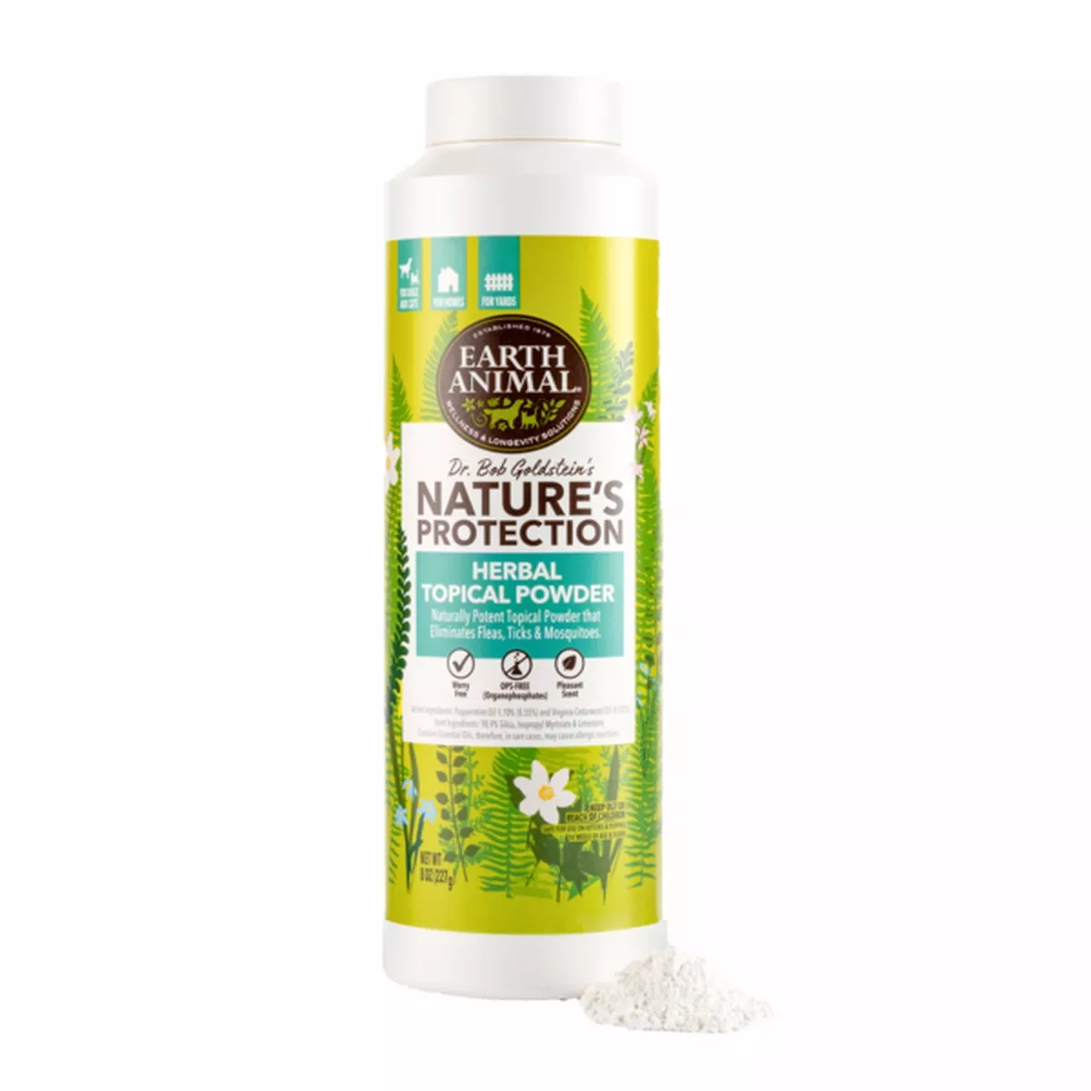 Earth Animal Nature's Protection Flea And Tick Herbal Topical Powder; 8- Oz Tub